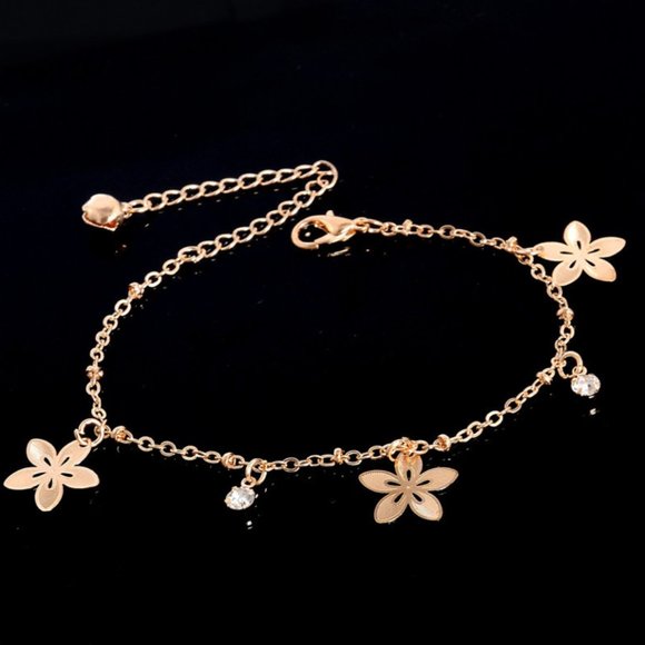 Sweet Simple Flowers Shape Anklets Chain - Picture 1 of 6